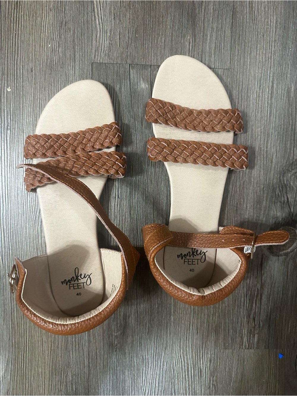 Monkey Feet Brown Braided-Strap Women’s Sandals